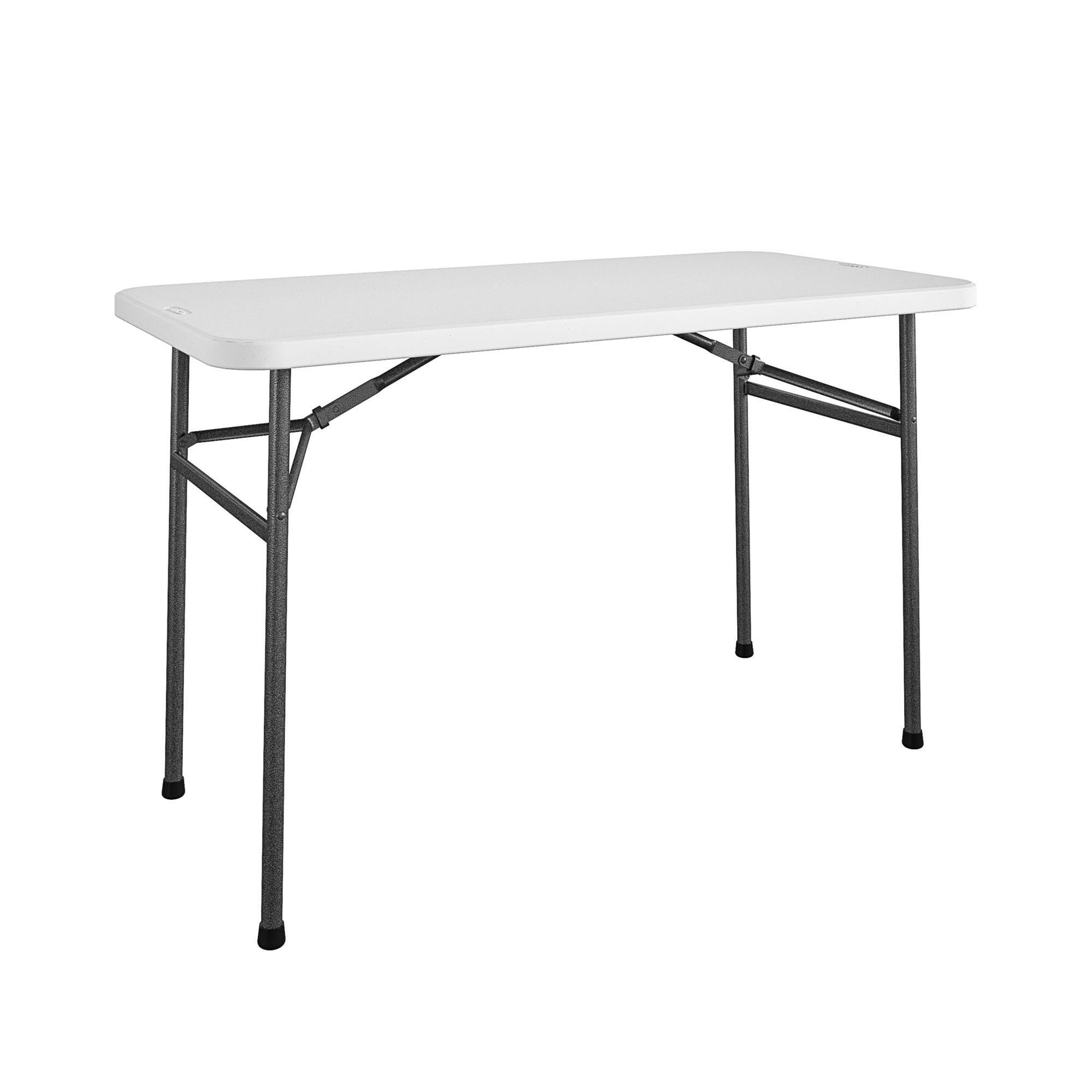 Cosco, 4ft. Straight Folding Utility Table, White, Height 29.25 in, Width 48 in, Length 24 in, Model# 14146WSL1E